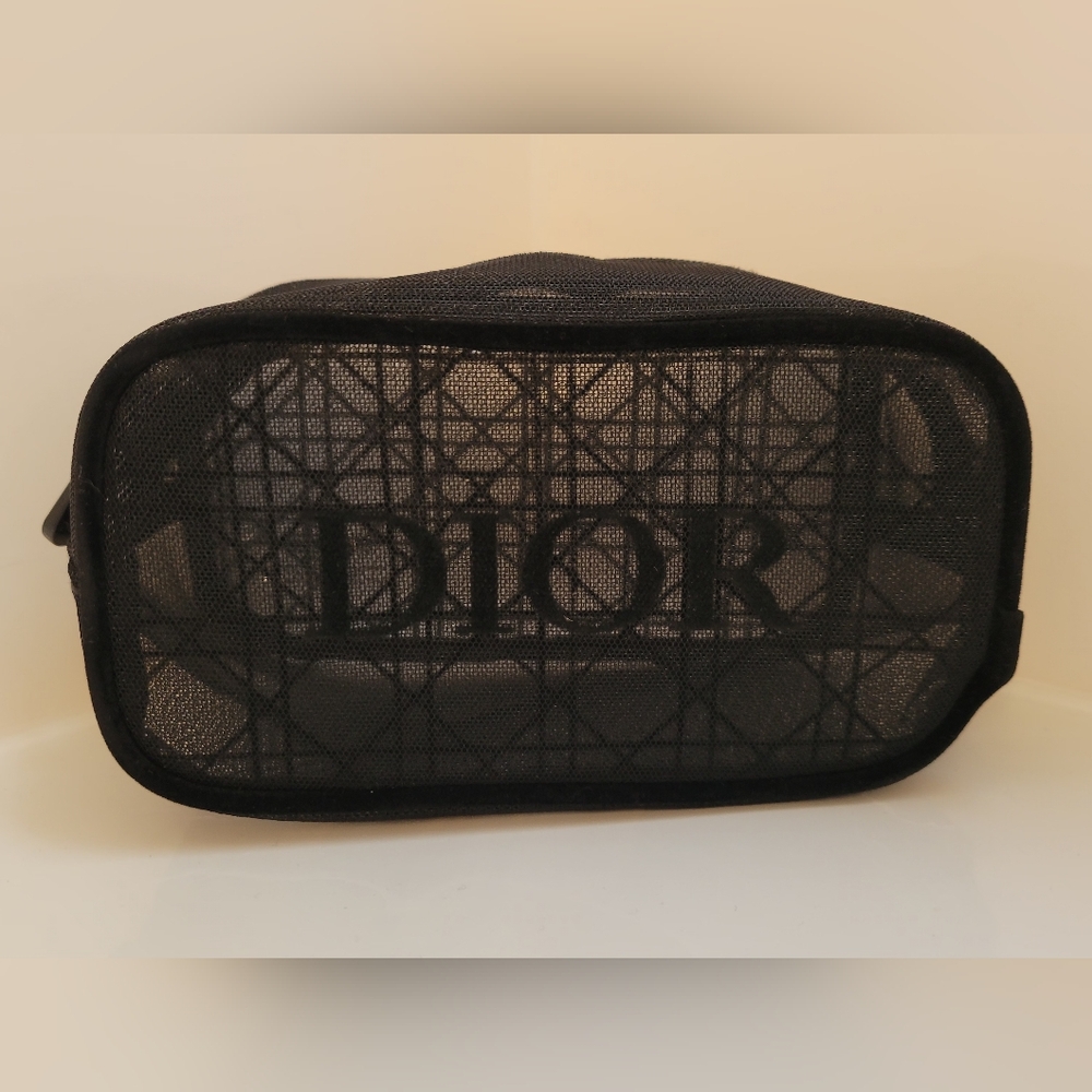 Dior Black Mesh Makeup Bag